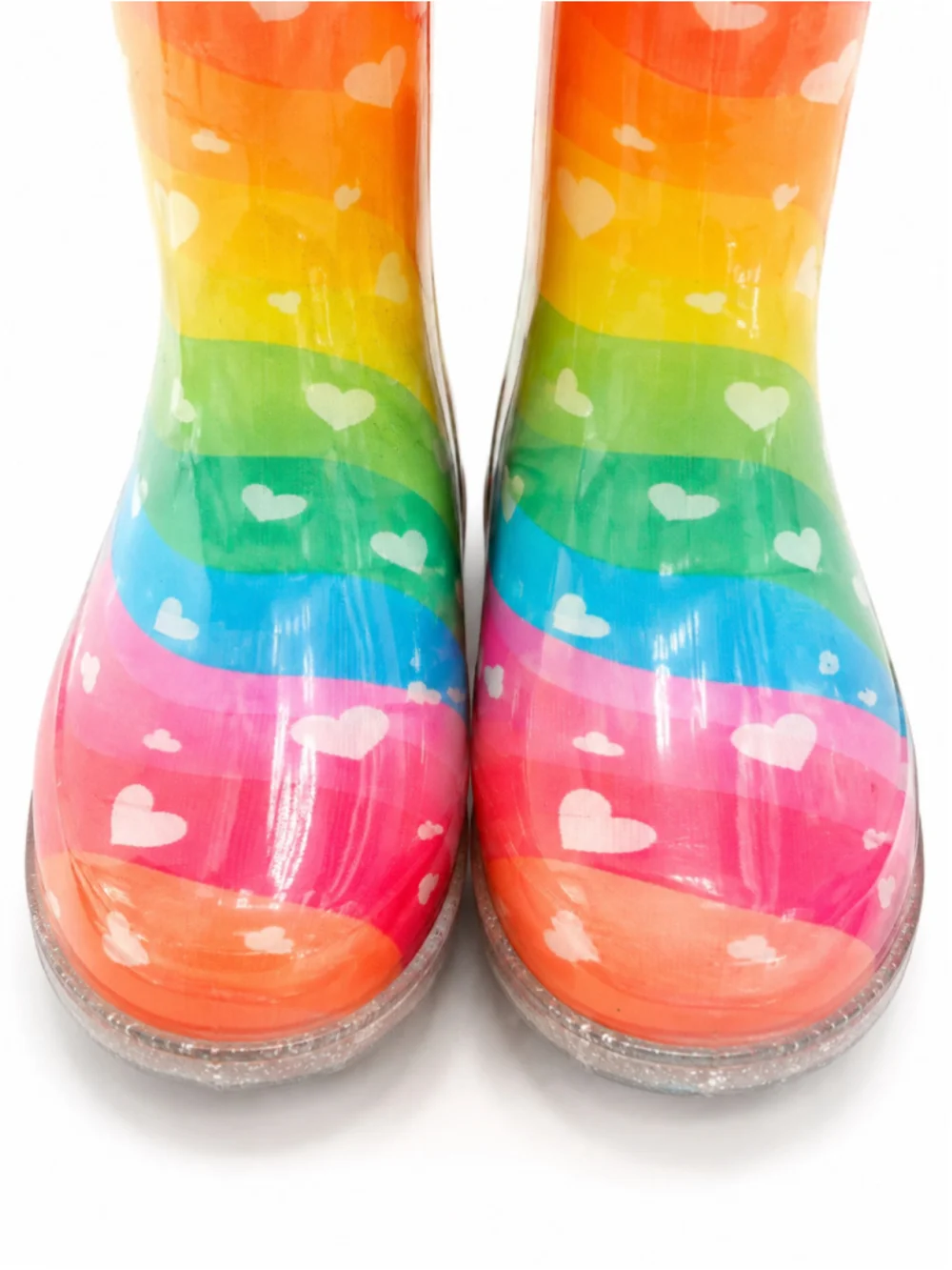 Western Chief Rainbow Heart Waves Light-Up Rain Boots Toddler Girls Size 10